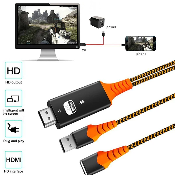 Ally Phone Usb HDTV Cable Lightning Type C hdmi kablosu 2 Ally Phone Usb HDTV Cable Lightning Type C hdmi kablosu - Görsel 2