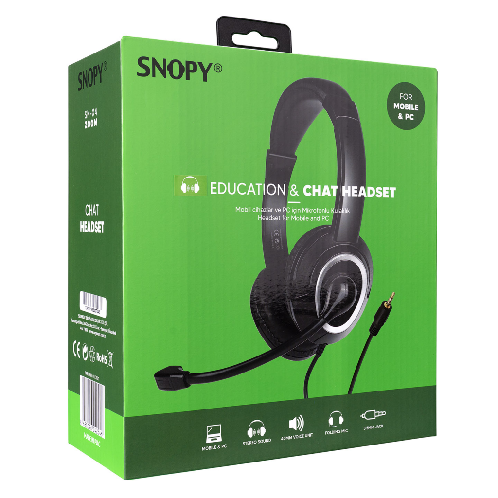 SNOPY SN-X4, X-ZOOM, Kablolu, 3.5mm Jac, Çağrı Merkezi, Ofis, Toplantı, Konuşmacı Tipi, Microfonlu Kulaklık(1923) 4 SNOPY SN-X4, X-ZOOM, Kablolu, 3.5mm Jac, Çağrı Merkezi, Ofis, Toplantı, Konuşmacı Tipi, Microfonlu Kulaklık(1923) - Görsel 4