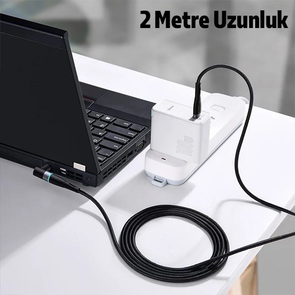 Baseus Zinc Manyetik Type-C to DC Round (7,9x5,5mm) Lenovo Laptop Şarj Kablosu 100W 2m-(5775) 3 Baseus Zinc Manyetik Type-C to DC Round (7,9x5,5mm) Lenovo Laptop Şarj Kablosu 100W 2m-(5775) - Görsel 3