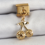 316L Çelik Sallantılı Zirkon Taşlı Fiyonk Model Gold Renk Nomination C316L Çelik Sallantılı Kiraz Model Gold Renk Nomination Charm 5886