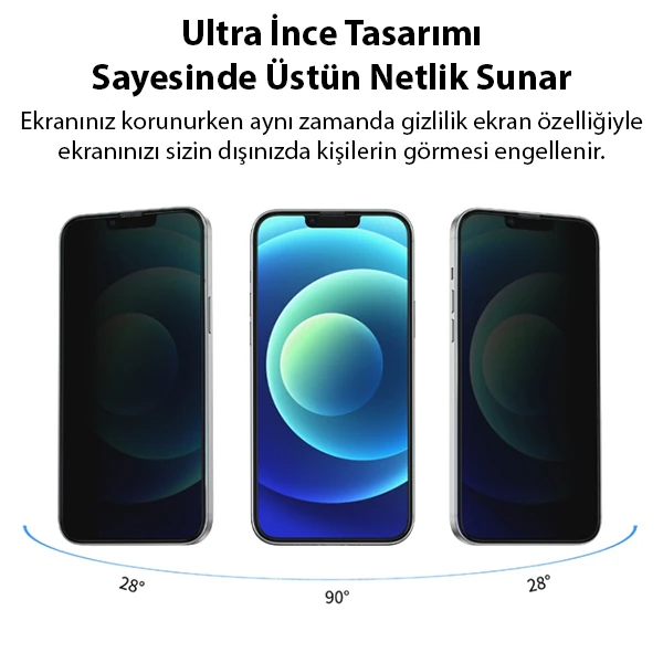 ALLY İPhone 13 Mini 3D Full Privacy Gizlilik Cam Ekran Koruyucu Anti-Spy 2 ALLY İPhone 13 Mini 3D Full Privacy Gizlilik Cam Ekran Koruyucu Anti-Spy - Görsel 2