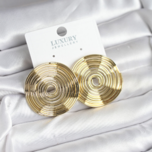 Pirinç Gold Renk Circle Model Kadın Küpe 5886