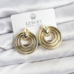 Gold Renk Pirinç Vintage Kadın Küpe 5886