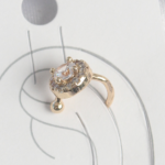 Pirinç Gold Renk Zirkon Taşlı Kadın Kıkırdak Küpe 5886
