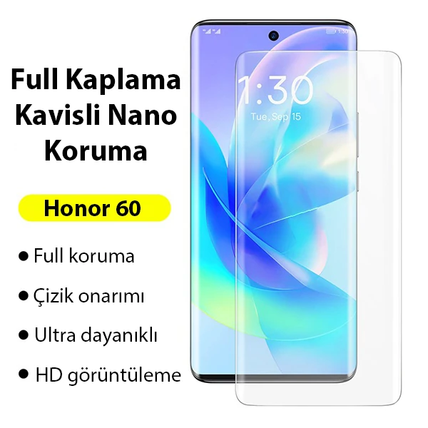Baseus 0.15mm Honor 60 Kavisli Full Kaplama Nano Ekran Koruyucu 2 Baseus 0.15mm Honor 60 Kavisli Full Kaplama Nano Ekran Koruyucu - Görsel 2