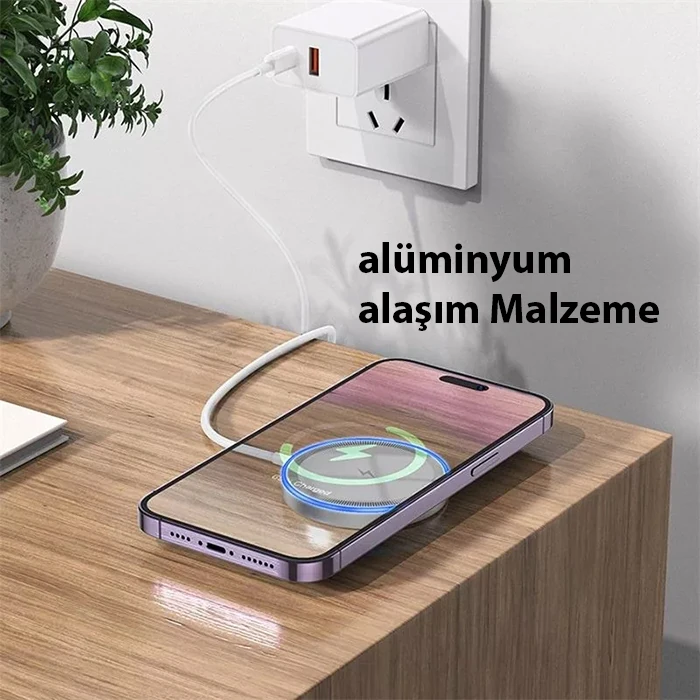 HOCO CW53 15W Magsafe Kablosuz Wireless Stand Hızlı Şarj Cihazı 3 HOCO CW53 15W Magsafe Kablosuz Wireless Stand Hızlı Şarj Cihazı - Görsel 3