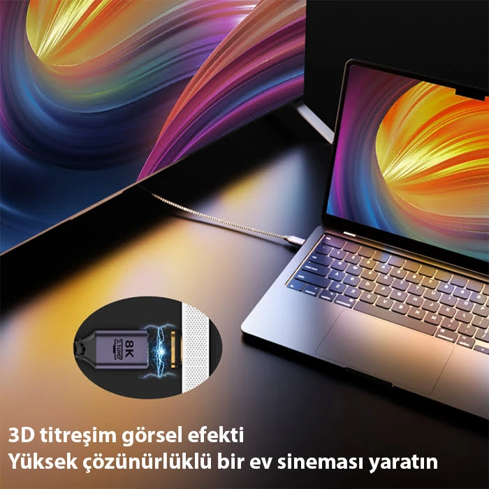 ALLY HDMI to HDMI 8K HD 2.1UHD Mıknatıs Başlıklı Kablo 2 Metre-(5775) 4 ALLY HDMI to HDMI 8K HD 2.1UHD Mıknatıs Başlıklı Kablo 2 Metre-(5775) - Görsel 4
