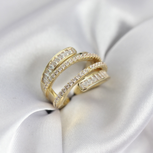 Sarmal Zirkon Baget Taşlı Gold Renk Kadın Yüzük 5886