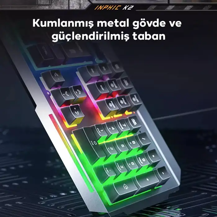 Inphic K2 USB Kablolu Oyun Klavyesi 104-Key Sessiz Oyun Klavyesi Bilgisayar Laptop için Cep telefonu yerleştirme alanı-(5775) 3 Inphic K2 USB Kablolu Oyun Klavyesi 104-Key Sessiz Oyun Klavyesi Bilgisayar Laptop için Cep telefonu yerleştirme alanı-(5775) - Görsel 3