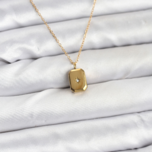 Haydiburaya 105 316L Çelik Zincir Gold Renk Minimal Kutup Yıldızı Model Kadın Kolye 5886