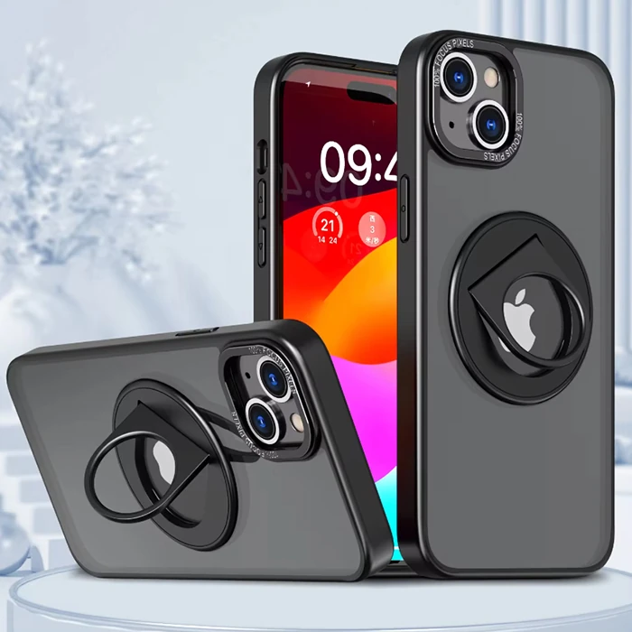 ALLY iPhone 15 Plus İçin Magsafe Uyumlu Yüzük Standlı Manyetik Silikon Kılıf-(5775) 1 ALLY iPhone 15 Plus İçin Magsafe Uyumlu Yüzük Standlı Manyetik Silikon Kılıf-(5775)
