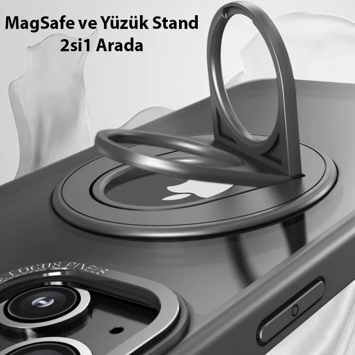 ALLY iPhone 15 Plus İçin Magsafe Uyumlu Yüzük Standlı Manyetik Silikon Kılıf-(5775) 4 ALLY iPhone 15 Plus İçin Magsafe Uyumlu Yüzük Standlı Manyetik Silikon Kılıf-(5775) - Görsel 4
