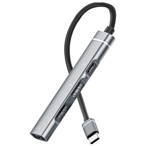 ALLY 4in1 Type-C+3.5mm+USB Girişli Çoğaltıcı Adaptör Çevirici Hub-(5775) 2 ALLY 4in1 Type-C+3.5mm+USB Girişli Çoğaltıcı Adaptör Çevirici Hub-(5775) - Görsel 2