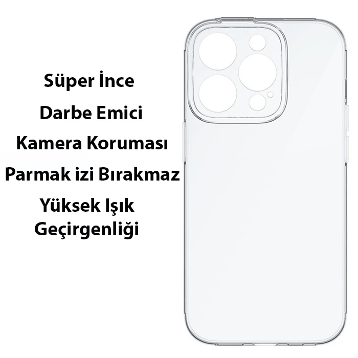 Baseus Simple Case iPhone 14 Pro 6.1 Kamera Korumalı İnce Silikon Şeffaf Kılıf 2 Baseus Simple Case iPhone 14 Pro 6.1 Kamera Korumalı İnce Silikon Şeffaf Kılıf - Görsel 2