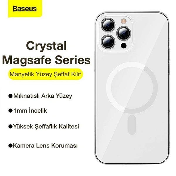 Baseus Crystal iPhone 12 Pro Max Kılıf Magsafe Uyumlu Manyetik Kılıf-(5775) 2 Baseus Crystal iPhone 12 Pro Max Kılıf Magsafe Uyumlu Manyetik Kılıf-(5775) - Görsel 2