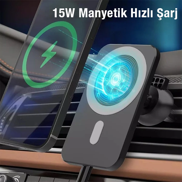 Ally N16 15W Magsafe Uyumlu Araç İçi Telefon Tutucu 2 Ally N16 15W Magsafe Uyumlu Araç İçi Telefon Tutucu - Görsel 2
