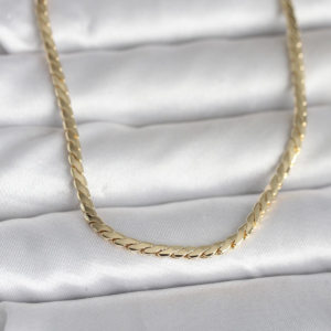 CM 14K Gold Renk Yassı Model 60 cm Kadın Kolye 5886