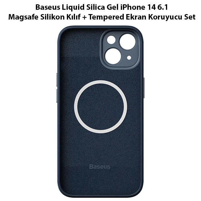 Baseus Liquid Silica Gel iPhone 14 6.1 Magsafe Silikon Kılıf + Tempered Ekran Koruyucu Set 3 Baseus Liquid Silica Gel iPhone 14 6.1 Magsafe Silikon Kılıf + Tempered Ekran Koruyucu Set - Görsel 3