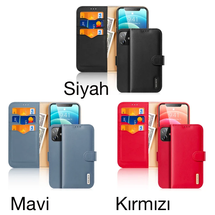 Dux Ducis iPhone 12 - 12 Pro Kılıf Mıknatıslı Cüzdanlı Deri Kılıf Hivo Series 3 Dux Ducis iPhone 12 - 12 Pro Kılıf Mıknatıslı Cüzdanlı Deri Kılıf Hivo Series - Görsel 3