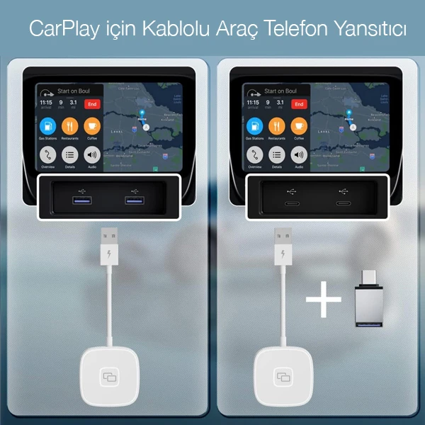 Apple iPhone USB+Lightning Carplay Mirror Adaptör Çevirici -Youtube Netflix Tiktok Video Yansıtıcı 3 Apple iPhone USB+Lightning Carplay Mirror Adaptör Çevirici -Youtube Netflix Tiktok Video Yansıtıcı - Görsel 3