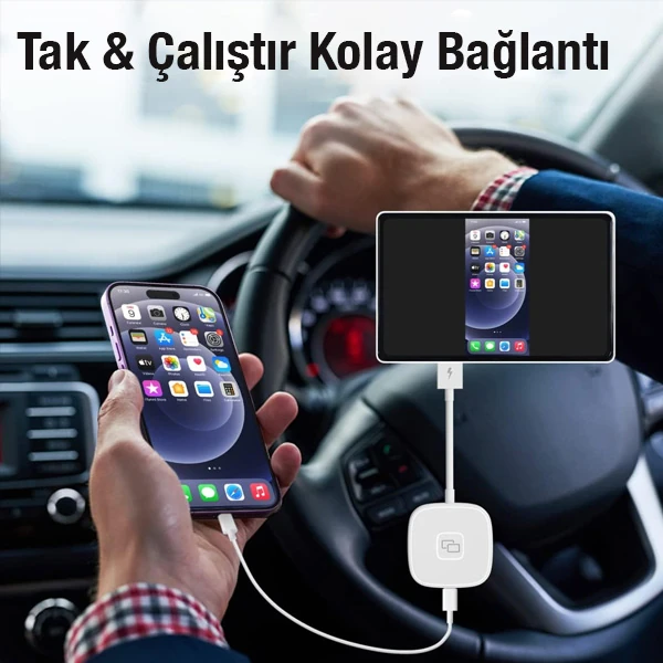 Apple iPhone USB+Lightning Carplay Mirror Adaptör Çevirici -Youtube Netflix Tiktok Video Yansıtıcı 4 Apple iPhone USB+Lightning Carplay Mirror Adaptör Çevirici -Youtube Netflix Tiktok Video Yansıtıcı - Görsel 4