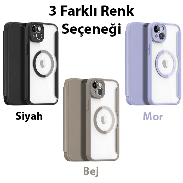 Dux Ducis iPhone 14 Plus 6.7 Kılıf Skin X Pro Series MagSafe Kapaklı Kılıf Folio Case 3 Dux Ducis iPhone 14 Plus 6.7 Kılıf Skin X Pro Series MagSafe Kapaklı Kılıf Folio Case - Görsel 3