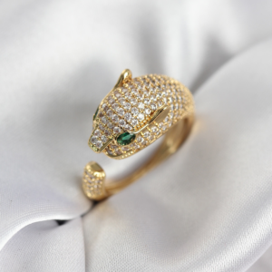 Jaguar Model Gold Renk Zirkon Taşlı Kadın Yüzük 5886