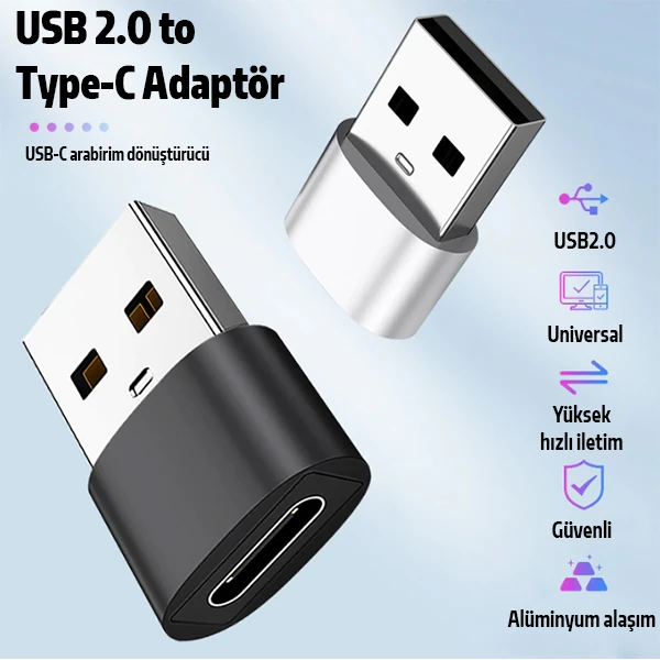 ALLY USB to Type-C Dişi Çevirici Dönüştürücü Adaptör-(5775) 4 ALLY USB to Type-C Dişi Çevirici Dönüştürücü Adaptör-(5775) - Görsel 4