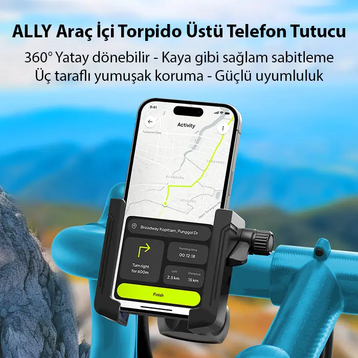 Ally Crown Gidon Bağlantılı Bisiklet ve Motosiklet Telefon Tutucu-(5775) 2 Ally Crown Gidon Bağlantılı Bisiklet ve Motosiklet Telefon Tutucu-(5775) - Görsel 2