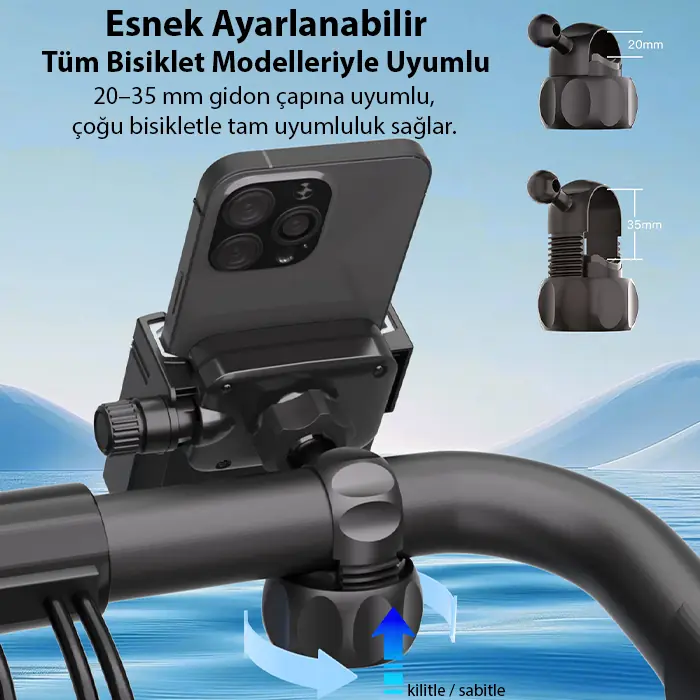 Ally Crown Gidon Bağlantılı Bisiklet ve Motosiklet Telefon Tutucu-(5775) 4 Ally Crown Gidon Bağlantılı Bisiklet ve Motosiklet Telefon Tutucu-(5775) - Görsel 4