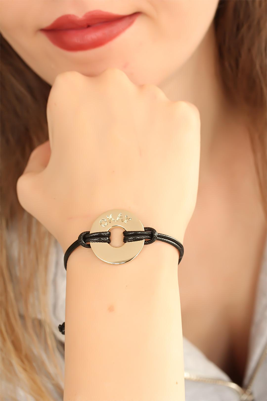 OKAY (İyi) Siyah Deri İpli Unisex Mood Bileklik 5886 1 OKAY (İyi) Siyah Deri İpli Unisex Mood Bileklik 5886