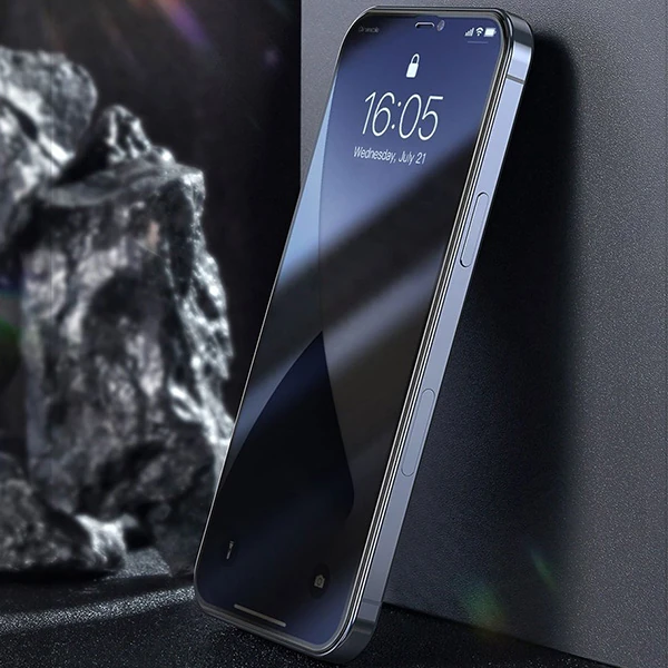 Baseus İPhone 12 Pro Max 6.7 023mm Anti Spy Çerçeveli Tempered Cam Ekran Koruyucu 2 Adet Set 4 Baseus İPhone 12 Pro Max 6.7 023mm Anti Spy Çerçeveli Tempered Cam Ekran Koruyucu 2 Adet Set - Görsel 4