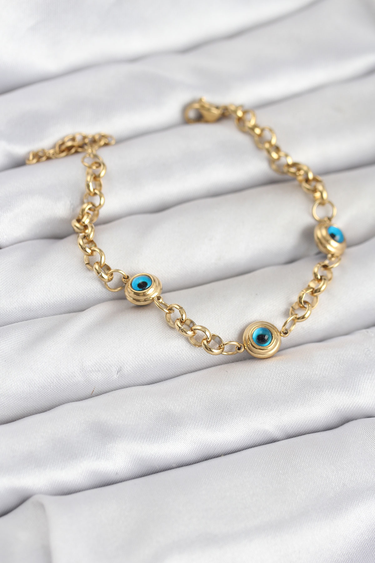 316L Çelik Nazar Model Gold Renk Kadın Bileklik 5886 1 316L Çelik Nazar Model Gold Renk Kadın Bileklik 5886