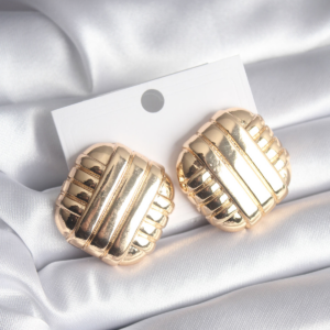 Pirinç Gold Renk İşleme Detay Kadın Küpe 5886