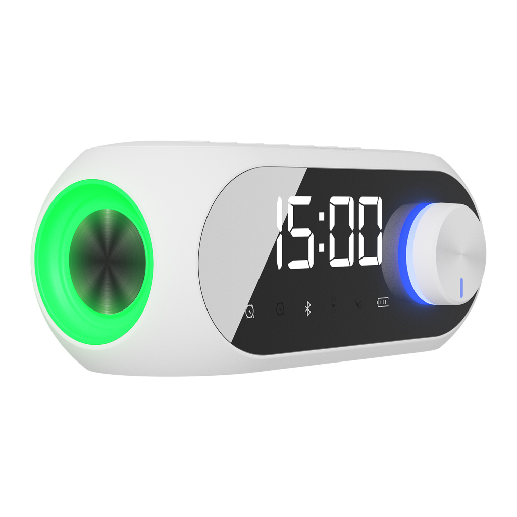 MIKADO MD-W7, Beyaz, 5W, FM Radyo, USB, AUX, Bluetooth, Kablosuz, Taşınabilir, 1200mAh Batarya, Alarmlı Saat, Derece ve Speaker(1923) 2 MIKADO MD-W7, Beyaz, 5W, FM Radyo, USB, AUX, Bluetooth, Kablosuz, Taşınabilir, 1200mAh Batarya, Alarmlı Saat, Derece ve Speaker(1923) - Görsel 2