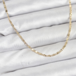 CM 14K Gold Renk Lazer İnce Zincirli Kadın Kolye 5886