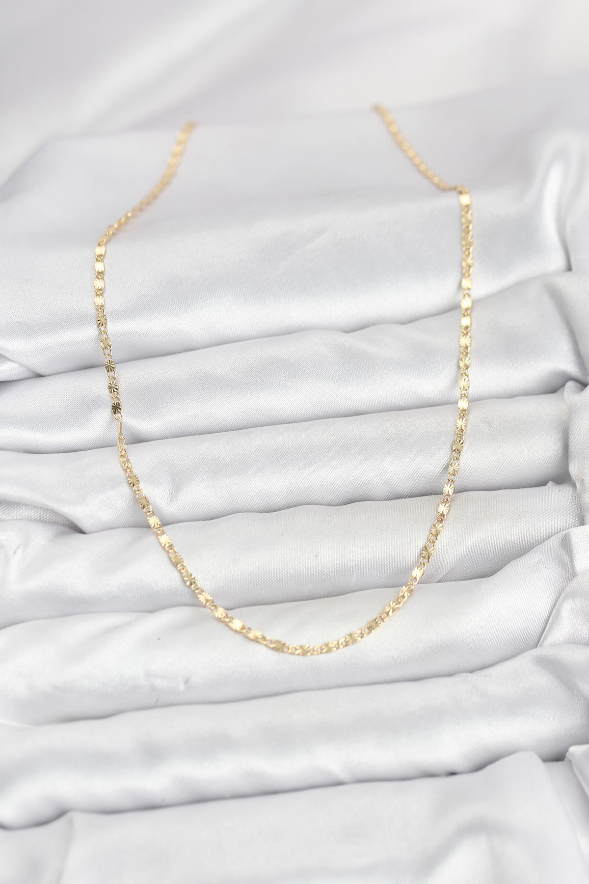 CM 14K Gold Renk Lazer İnce Zincirli Kadın Kolye 5886 2 CM 14K Gold Renk Lazer İnce Zincirli Kadın Kolye 5886 - Görsel 2