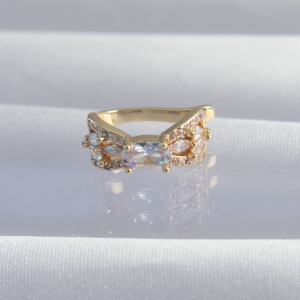 Pirinç Gold Renk Zirkon Taş Kaplama Earcuff Küpe 5886