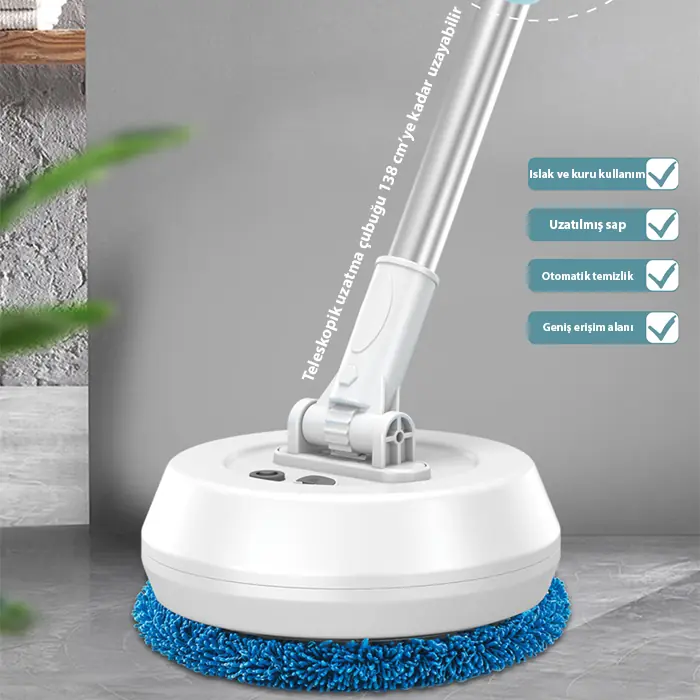 EZERE AA102 Pro Teleskopik Kablosuz Döner Temizlik Fırçası – Cam, Tavan, Zemin Uyumlu-(5775) 4 EZERE AA102 Pro Teleskopik Kablosuz Döner Temizlik Fırçası – Cam, Tavan, Zemin Uyumlu-(5775) - Görsel 4