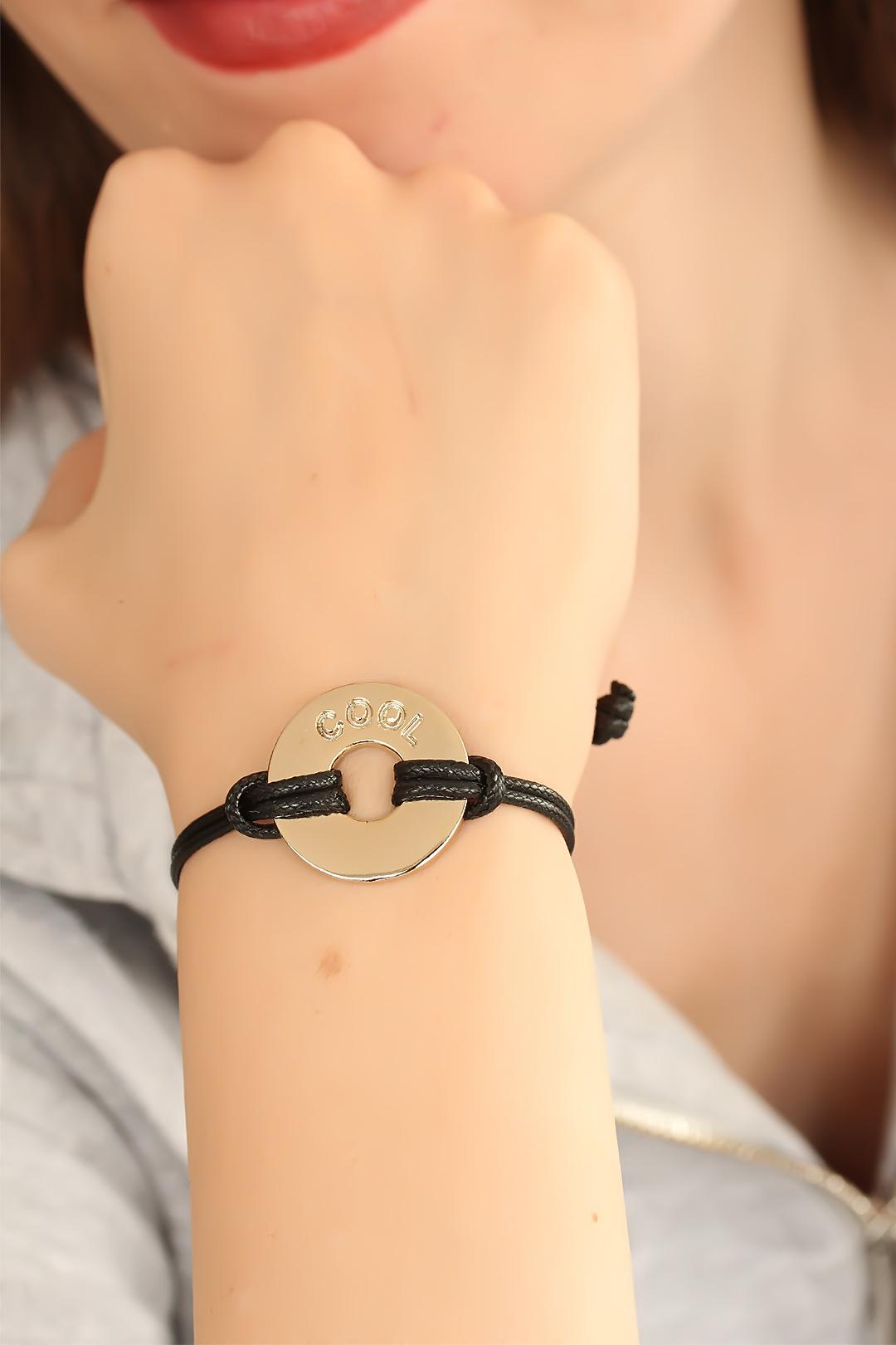 COOL (Havalı) Siyah Deri İpli Unisex Mood Bileklik 5886 1 COOL (Havalı) Siyah Deri İpli Unisex Mood Bileklik 5886