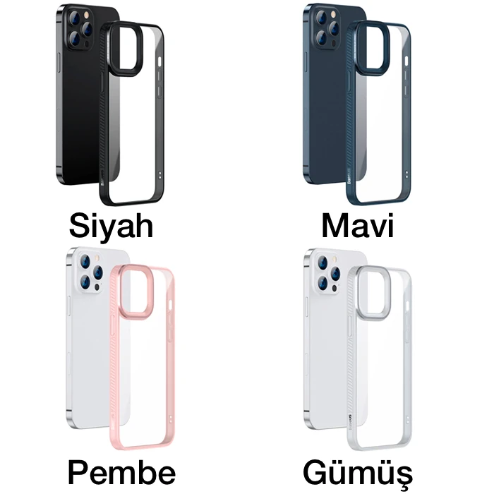 Baseus Crystal iPhone 13 Pro 6.1 Kılıf Jel Çerçeve Zırhlı Silikon Kılıf 3 Baseus Crystal iPhone 13 Pro 6.1 Kılıf Jel Çerçeve Zırhlı Silikon Kılıf - Görsel 3