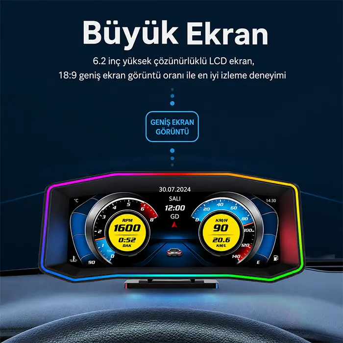 Ally P4 OBD2 + GPS Head Up Display HUD, Dijital Hız Göstergesi-(5775) 3 Ally P4 OBD2 + GPS Head Up Display HUD, Dijital Hız Göstergesi-(5775) - Görsel 3