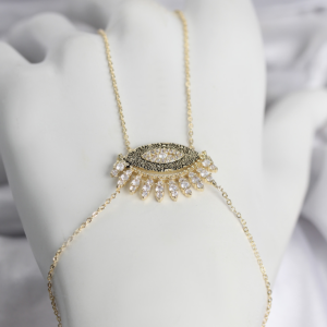 Pirinç Gold Renk Zirkon Taşlı Göz Model Kadın Şahmeran 5886