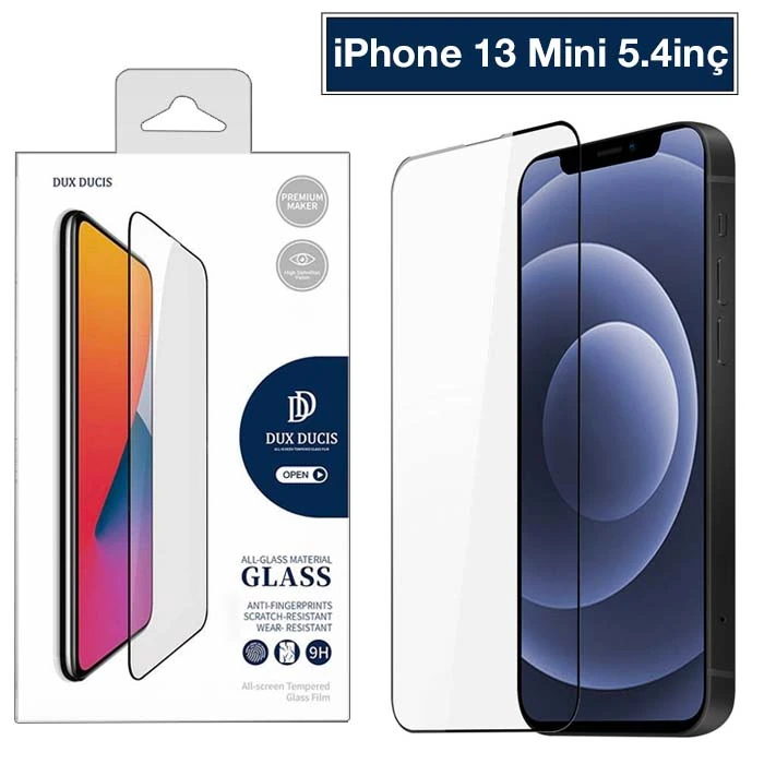 Dux Ducis iPhone 13 Mini 5.4inç Tempered Cam Ekran Koruyucu 10D Full Kaplama 1 Dux Ducis iPhone 13 Mini 5.4inç Tempered Cam Ekran Koruyucu 10D Full Kaplama