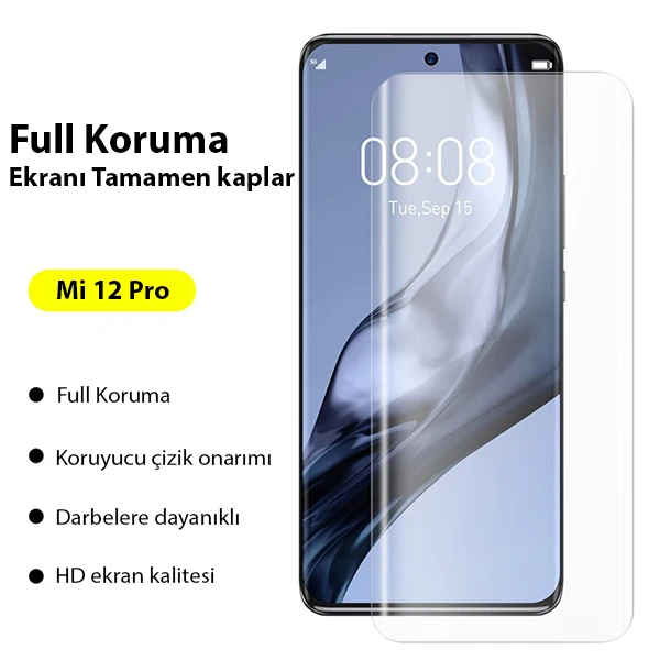 Baseus Xiaomi Mi 12 Pro - 13 pro Ultra Kavisli Full Hidrojel Koruyucu Film-(5775) 2 Baseus Xiaomi Mi 12 Pro - 13 pro Ultra Kavisli Full Hidrojel Koruyucu Film-(5775) - Görsel 2