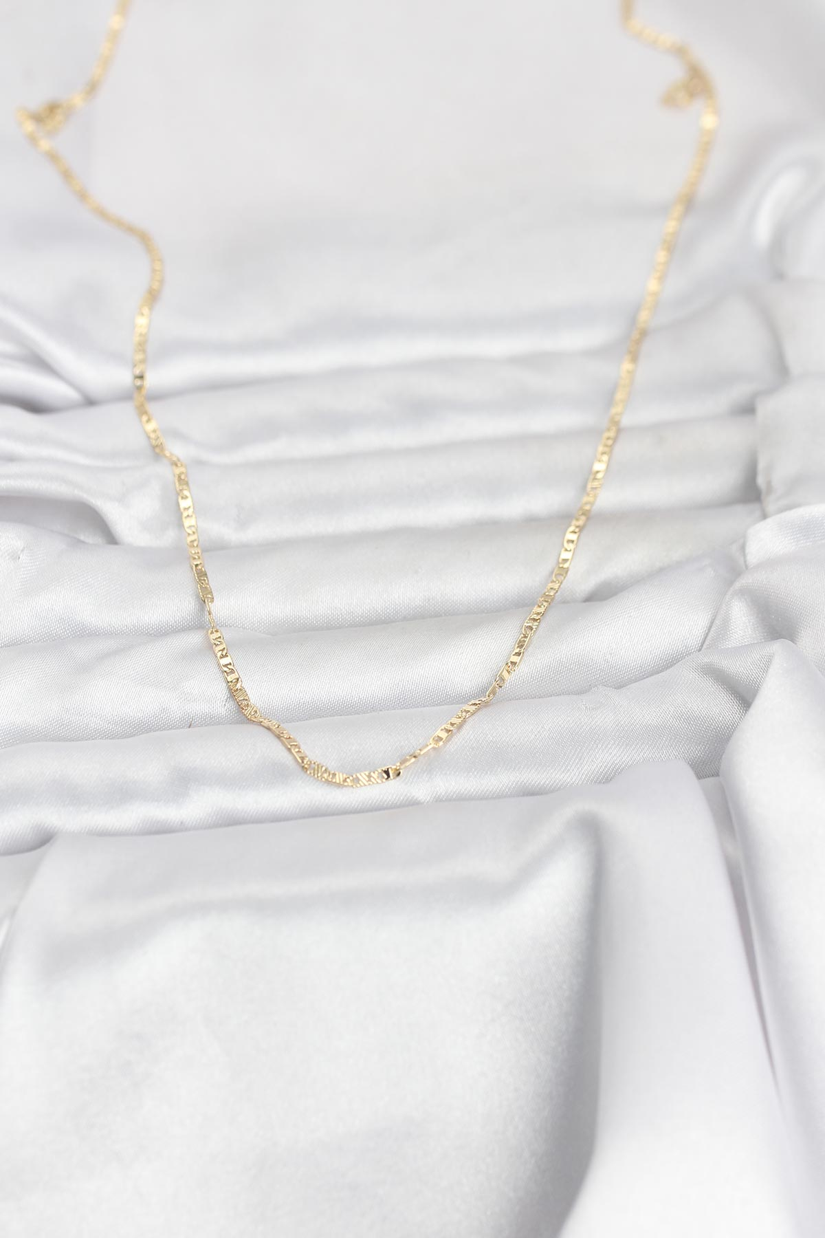 CM 14K Gold Renk Yassı Zincir Model 60 cm Kadın Kolye 5886 2 CM 14K Gold Renk Yassı Zincir Model 60 cm Kadın Kolye 5886 - Görsel 2