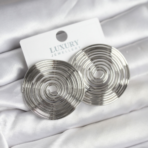 Pirinç Gümüş Renk Circle Model Kadın Küpe 5886