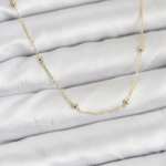 CM 14K Gold Renk Minik Top Zincirli Kadın Kolye 5886