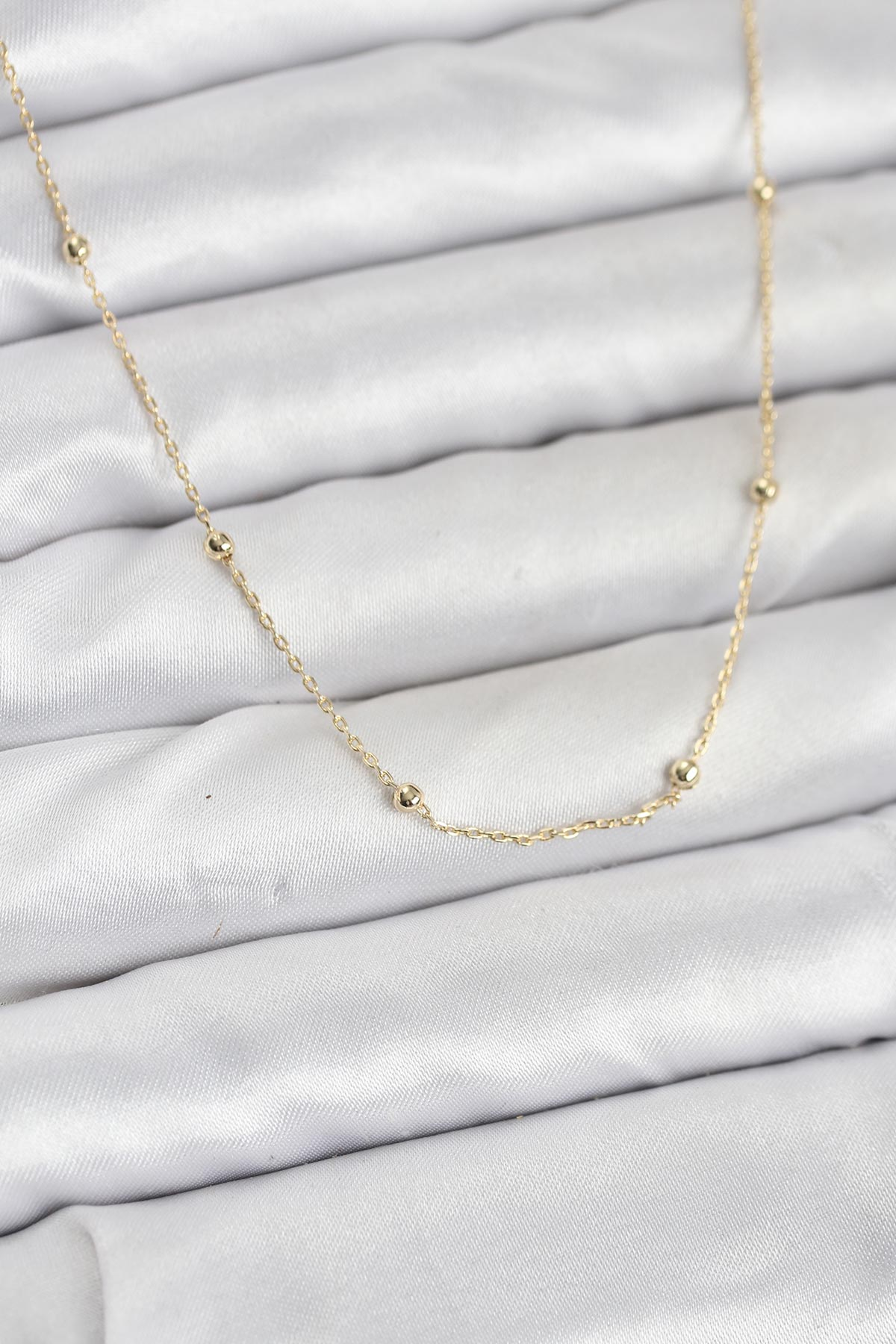 CM 14K Gold Renk Minik Top Zincirli Kadın Kolye 5886 1 CM 14K Gold Renk Minik Top Zincirli Kadın Kolye 5886