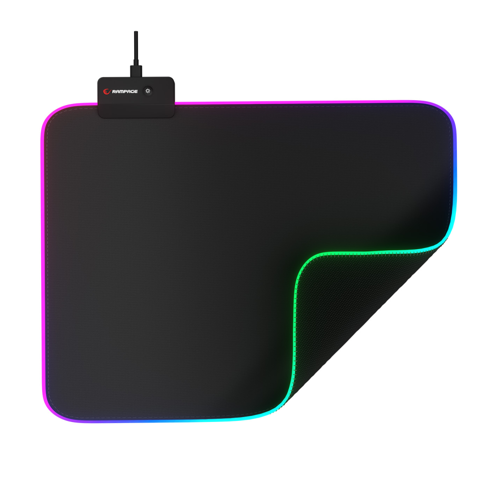 Rampage MP-23, BLITZ M RGB, 252x328x3mm, RGB Led, Gaming, MOUSE PAD (Siyah)(1923) 1 Rampage MP-23, BLITZ M RGB, 252x328x3mm, RGB Led, Gaming, MOUSE PAD (Siyah)(1923)